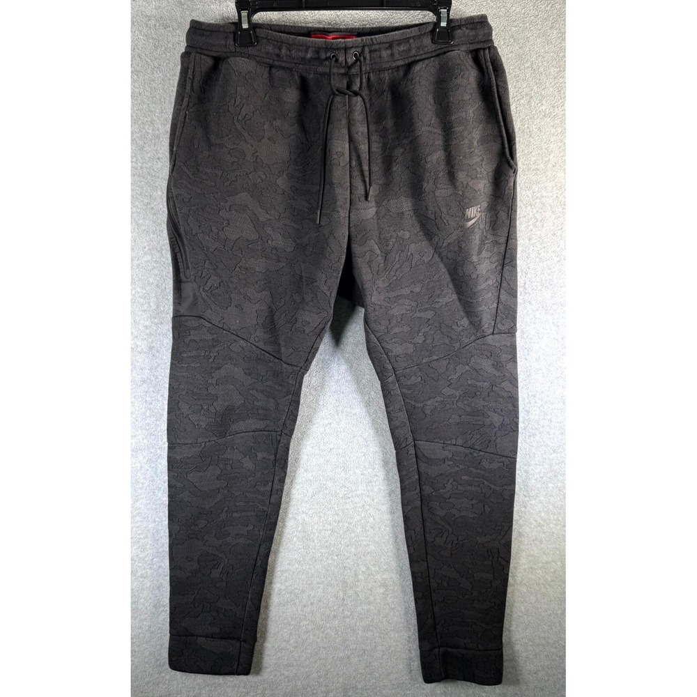 Nike Tech Fleece Jacquard Camo‎ Sweatpants Men's Large Gray Drawstring Waist